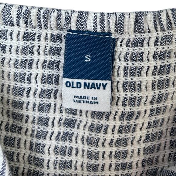 Old Navy Striped Knotted Linen-Blend Jumpsuit Women's Small Smocked Cropped - Picture 5 of 7